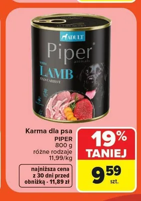 Karma dla psa Piper Lamb with Carrot promocja w Carrefour