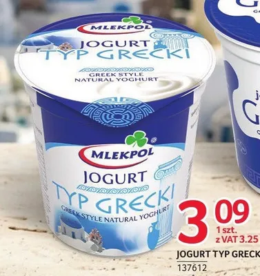 Jogurt typ grecki naturalny Mlekpol promocja w Selgros