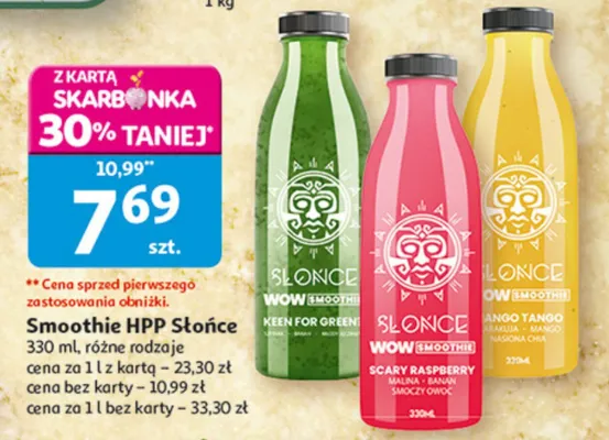 Smoothie HP Słońce 330 ml, różne rodzaje promocja w Auchan