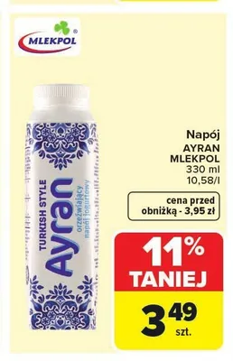 Napój Ayran MLEKPOL promocja w Carrefour Market