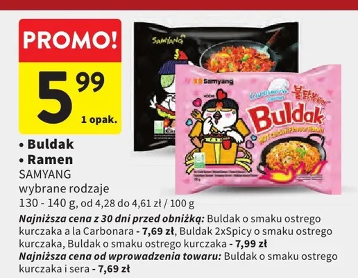 Makaron Buldak Samyang promocja w Intermarche