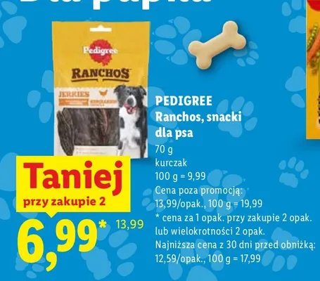 Snacki dla psa Pedigree Ranchos kurczak promocja w Lidl