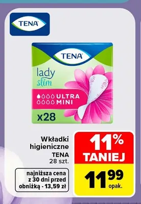 Wkładki higieniczne Tena promocja w Carrefour