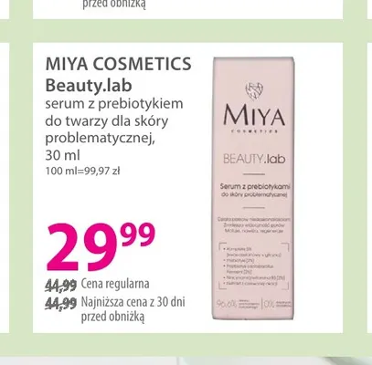 Beauty.lab serum z prebiotykami do twarzy dla skóry problematycznej Miya Cosmetics promocja w Hebe