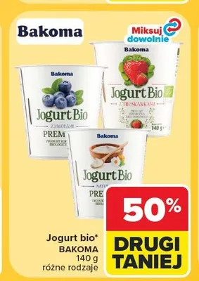 Jogurt Bio naturalny Bakoma promocja w Carrefour Market