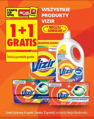 Kapsułki do prania Vizir All-in-1 Pods Alpejska Świeżość promocja w Biedronka