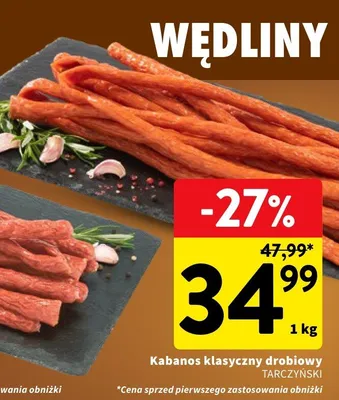 Kabanos klasyczny drobiowy promocja w Intermarche