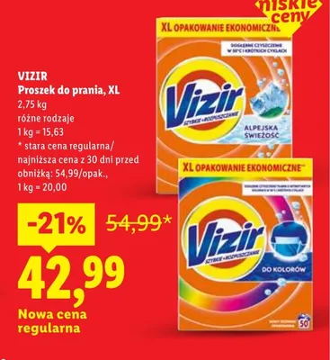 Proszek do prania Vizir XL promocja w Lidl