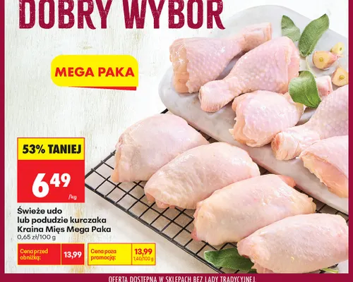 Świeże udo kurczaka Kraina Mięs Mega Paka promocja w Biedronka
