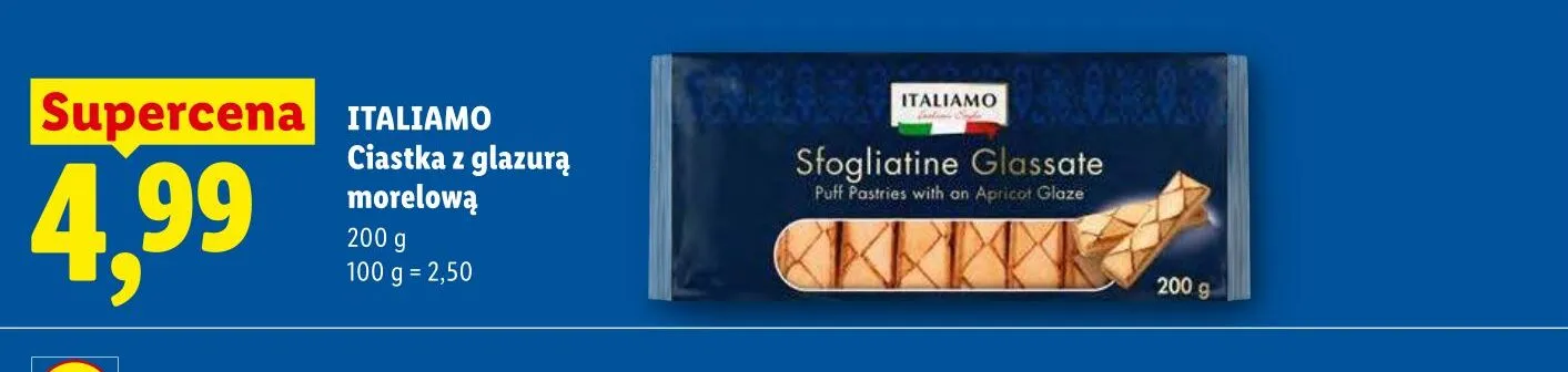 Ciastka z glazurą morelową Italiamo promocja w Lidl