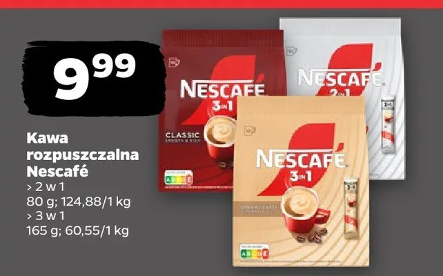 Kawa rozpuszczalna Nescafé 3 w 1  promocja w Netto