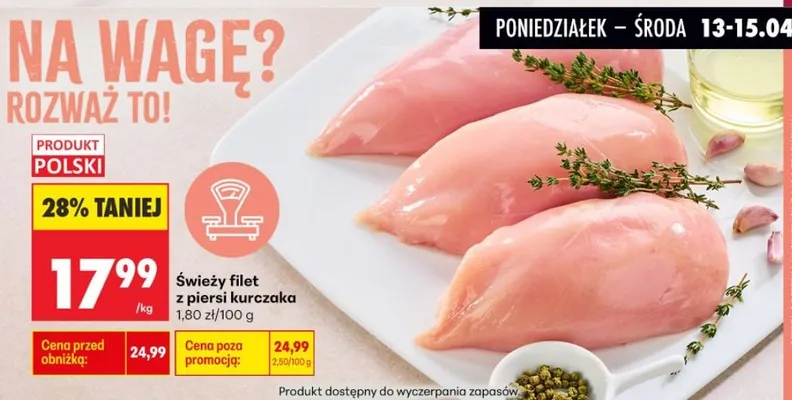 Świeży filet z piersi kurczaka promocja w Biedronka